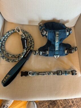 Arcadia Teal Camo Harness, Leash & Collar Set